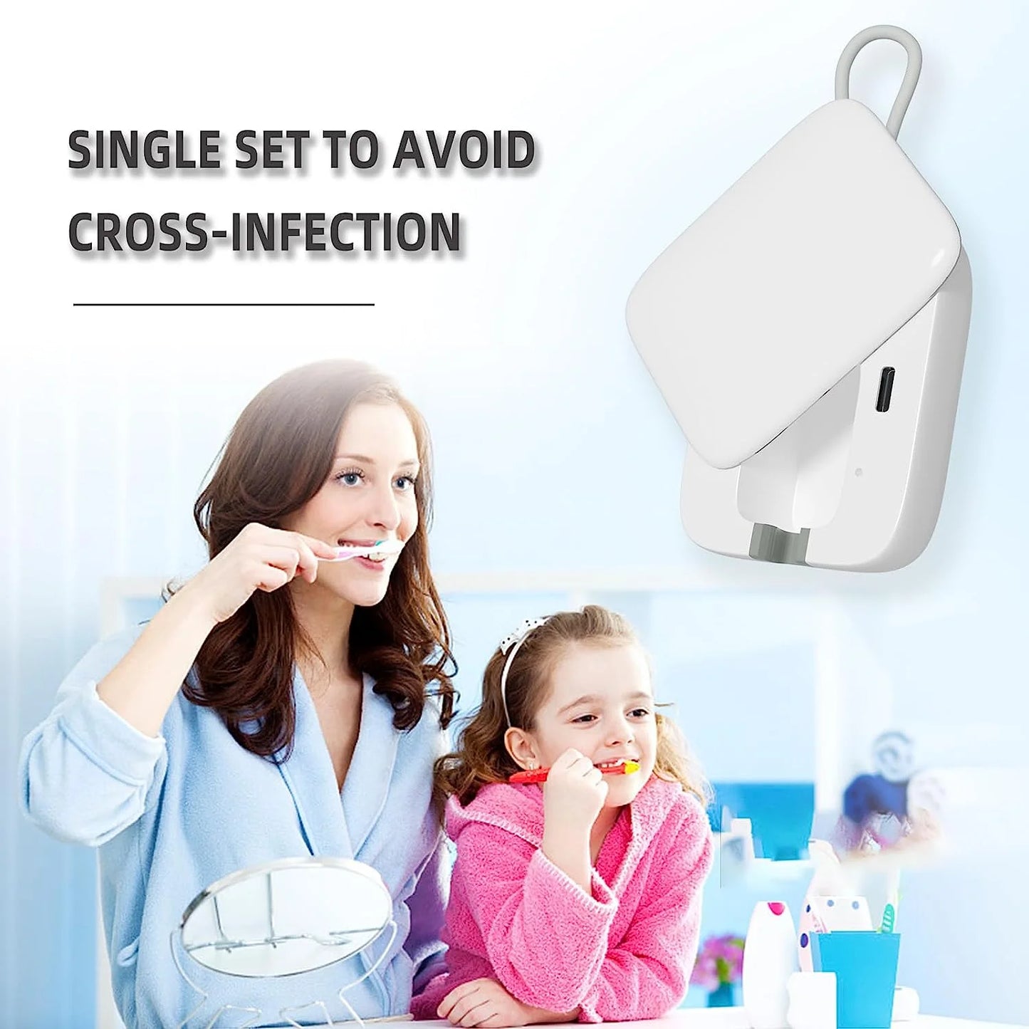 Rechargeable Toothbrush Sanitizer UV Light, Electric Toothbrush Cleaner Sanitizer UV Holder for Travel,Home